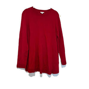 J Jill sz M red 55% cotton classy comfy long sleeve fall/spring sweater #2021